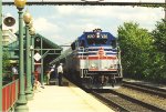 Outbound commuter approaches the station